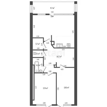 4-комнатная квартира: Феодосия, Керченское шоссе, 76А (101.9 м)