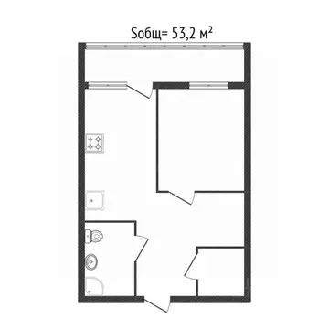 1-к кв. Брянская область, Брянск ул. Евдокимова, 5 (53.2 м)