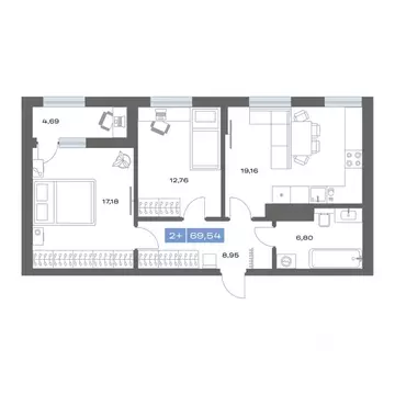 2-к кв. Тюменская область, Тобольск пер. Радищева, 17 (69.54 м)