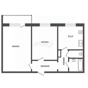 2-к кв. Ярославская область, Ярославль ул. Космонавтов, 6 (52.9 м)