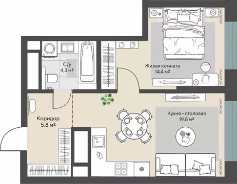 1-к кв. Свердловская область, Екатеринбург Эльмаш жилрайон, Изумрудный ...