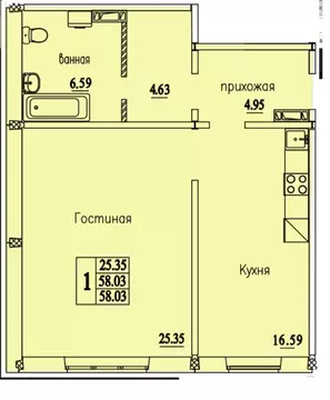 1-к кв. Новосибирская область, Новосибирск ул. В. Высоцкого, 144/2 ...