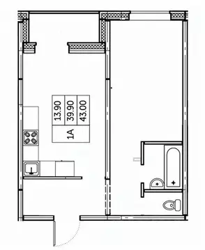 1-к кв. Чувашия, Чебоксары ул. П.В. Дементьева, поз1 (43.0 м)