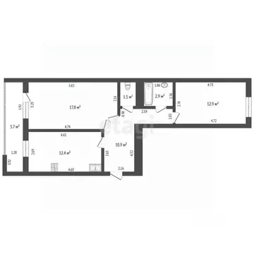 2-к кв. Марий Эл, Йошкар-Ола ул. Димитрова, 59А (62.1 м)