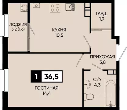 1-к кв. Ставропольский край, Кисловодск городской округ, пос. ...