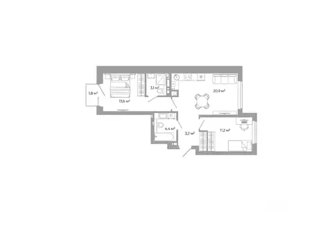 2-к кв. Астраханская область, Астрахань Зеленые кварталы жилрайон,  ...