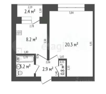 1-к кв. Башкортостан, Стерлитамак ул. Дружбы, 24А (35.4 м)