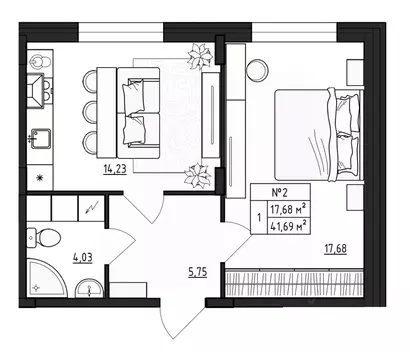 1-к кв. Ленинградская область, Гатчинский муниципальный округ, д. ...