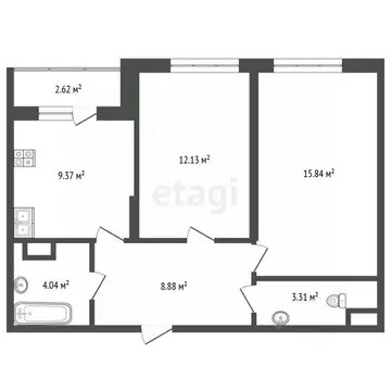 2-к кв. Архангельская область, Новодвинск Южная ул., 7 (54.88 м)