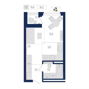 1-к кв. Башкортостан, Уфа ул. Евгения Столярова, 13 (25.2 м)