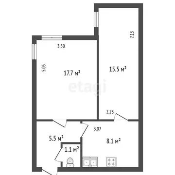 2-комнатная квартира: Санкт-Петербург, Апраксин переулок, 3 (47.9 м)