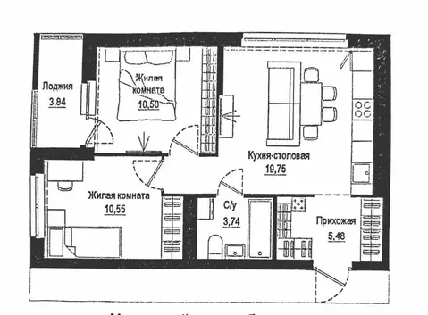 2-комнатная квартира: Екатеринбург, Лучистая улица, 8 (52.5 м)