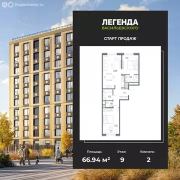 2-комнатная квартира: Санкт-Петербург, исторический район Чекуши, ЖК ...