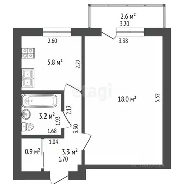 1-к кв. Башкортостан, Стерлитамак ул. Николаева, 2А (31.2 м)