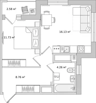 1-к кв. Ленинградская область, Всеволожский район, Свердловское ...