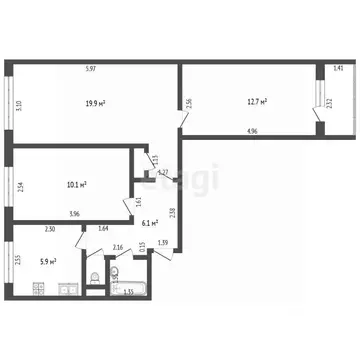 3-к кв. Московская область, Дмитров ул. Космонавтов, 36 (59.0 м)