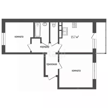 2-к кв. Калининградская область, Калининград Елизаветинская ул., 3 ...