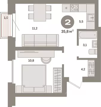 1-к кв. Москва Тагильская ул., 6/5 (35.8 м)