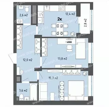 2-к кв. Воронежская область, Воронеж бул. Содружества, 1 (61.1 м)