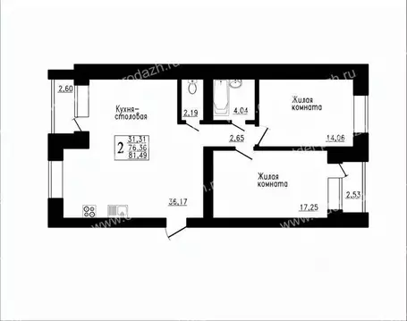 3-к кв. Воронежская область, Семилуки ул. Маяковского, 31 (75.6 м)
