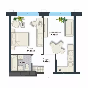 1-к кв. Свердловская область, Екатеринбург Премиум Кварталы Маяковка ...