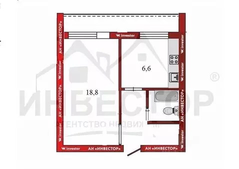 1-к кв. Челябинская область, Челябинск ул. Жукова, 53 (32.0 м)