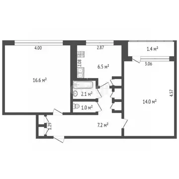 2-к кв. Мордовия, Саранск ул. Победы, 17 (49.7 м)