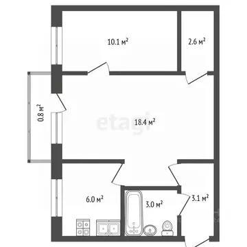 2-к кв. Нижегородская область, Нижний Новгород ул. Июльских Дней, 6 ...
