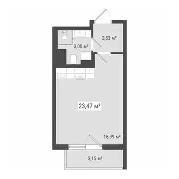 Квартира-студия: Бугры, Петровский бульвар, 28 (23.47 м)