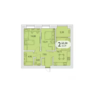 2-к кв. Брянская область, Брянский район, пос. Мичуринский, ...