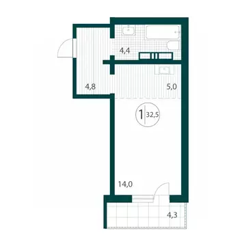 1-к кв. Иркутская область, Иркутск НовоМир жилой комплекс (32.5 м)