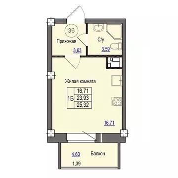 1-к кв. Псковская область, Псковский район, Завеличенская волость, д. ...