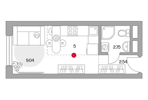 1-комнатная квартира: Балашиха, 39-й микрорайон, ЖК Пехра, к8 (21 м)