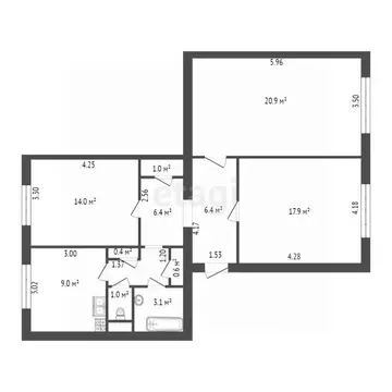 3-к кв. Санкт-Петербург Кузнецовская ул., 44 (80.0 м)
