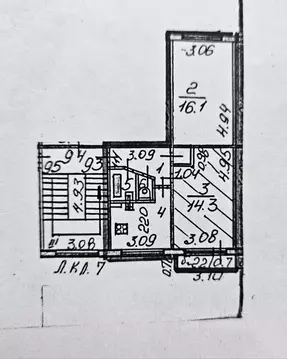 2-к кв. Санкт-Петербург просп. Славы, 40К3 (45.0 м)