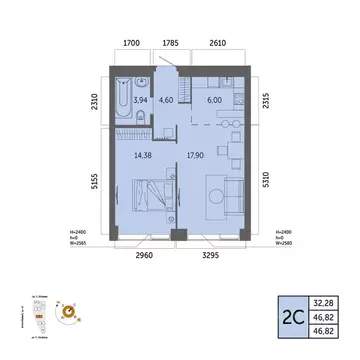 2-к кв. Башкортостан, Уфа Зеленая Роща жилрайон, Урбаника жилой ...
