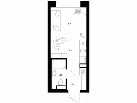 Квартира-студия: Москва, Амурская улица, 2Ак1 (20.2 м)