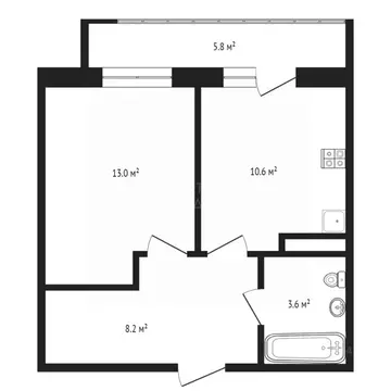 1-к кв. Тюменская область, Тюмень ул. Раушана Абдуллина, 2 (35.7 м)