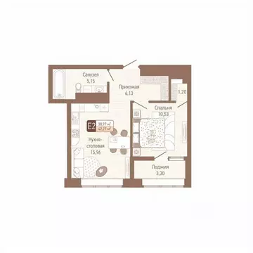 1-к кв. Тульская область, Тула Кулик жилой комплекс (40.62 м)