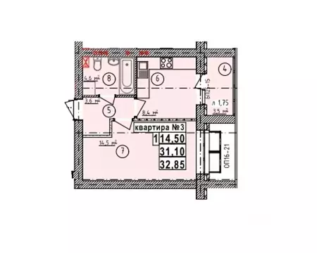 1-к кв. Липецкая область, Усмань Северо-Восточный мкр,  (32.85 м)