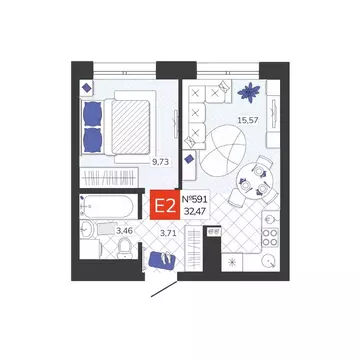 1-к кв. Тульская область, Тула Мясново мкр, Желания жилой комплекс ...