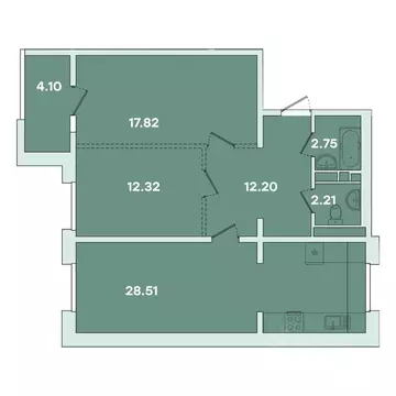 2-к кв. Иркутская область, Иркутск ул. Петрова, 16 (79.91 м)