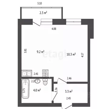 Студия Башкортостан, Стерлитамак просп. Октября, 95 (26.8 м)