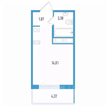 Студия Санкт-Петербург Аэросити Лайф жилой комплекс (20.53 м)