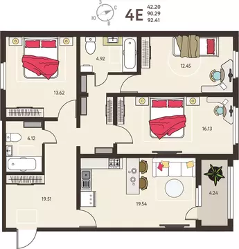 3-комнатная квартира: Курск, микрорайон Курского Завода Тракторных ...