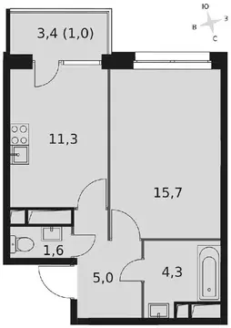 Продается 1-комнатная квартира