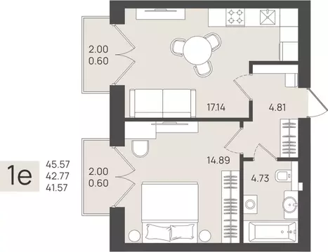 Квартира-студия: Калининградская область, Пионерский (42.77 м)