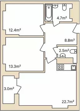 2-к кв. Нижегородская область, Нижний Новгород ул. Соревнования, 8 ...