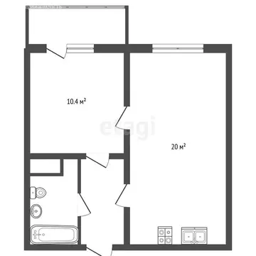 1-комнатная квартира: Санкт-Петербург, Архивная улица, 7 (38.1 м)