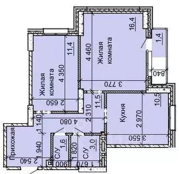 2-к кв. Новосибирская область, Новосибирск Юбилейный мкр,  (55.4 м)